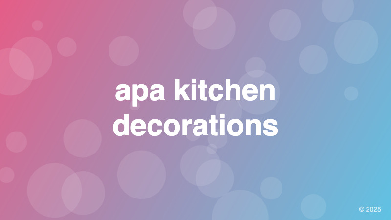 apa kitchen decorations