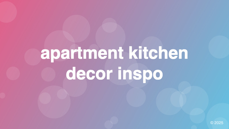 apartment kitchen decor inspo
