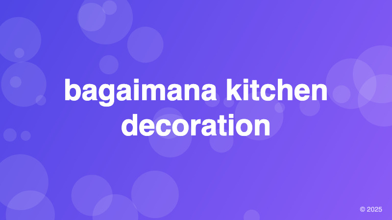 bagaimana kitchen decoration