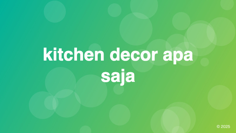 kitchen decor apa saja