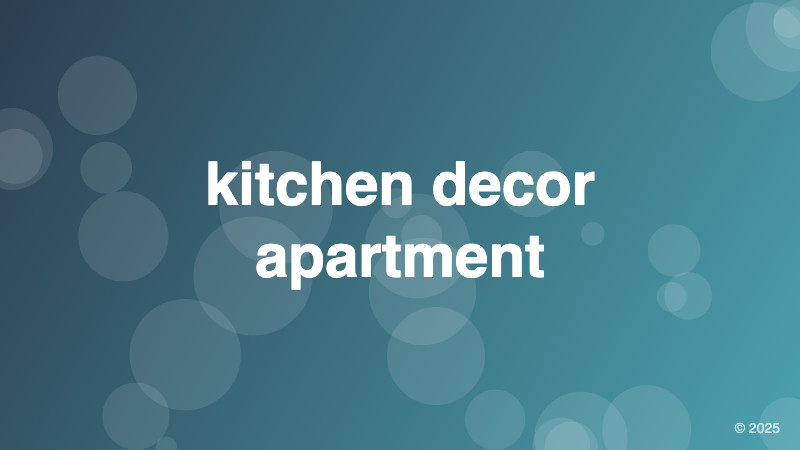 kitchen decor apartment