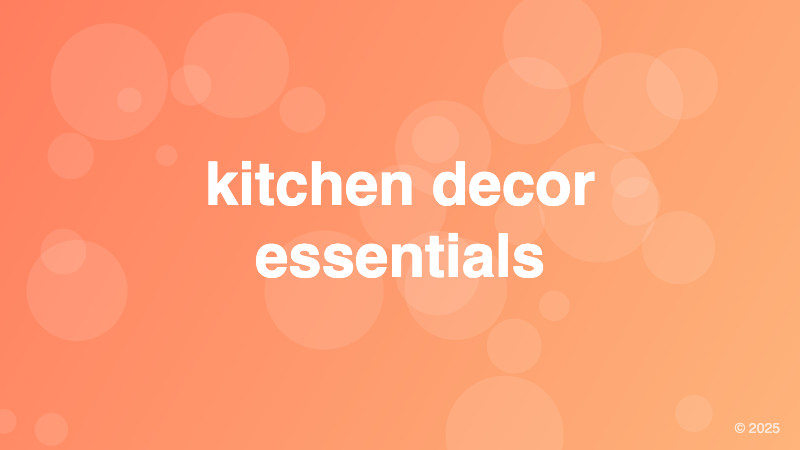 kitchen decor essentials