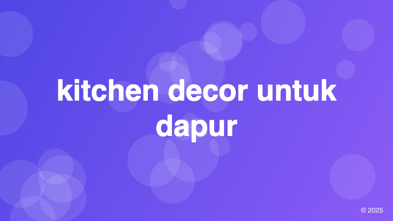 kitchen decor untuk dapur
