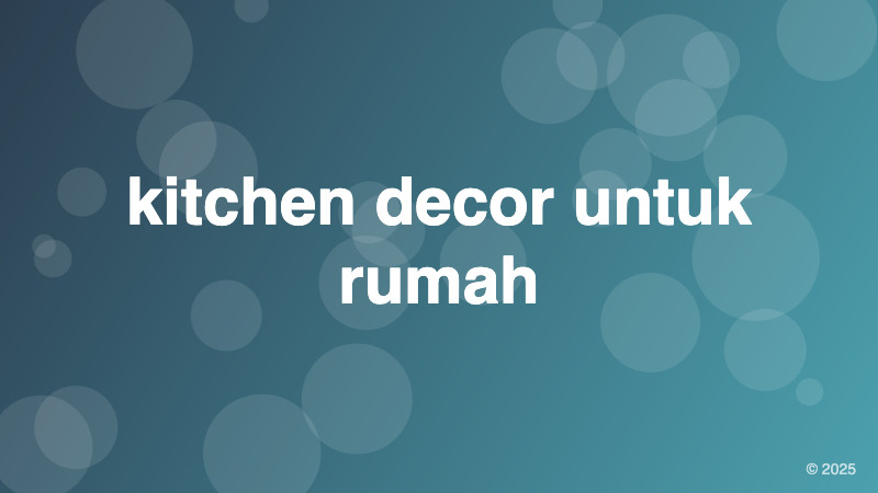 kitchen decor untuk rumah