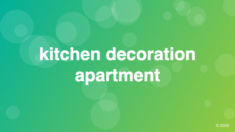 kitchen decoration apartment