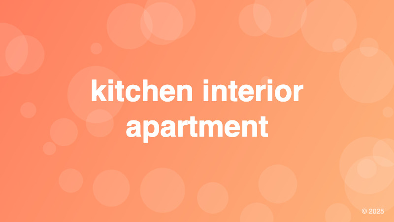 kitchen interior apartment